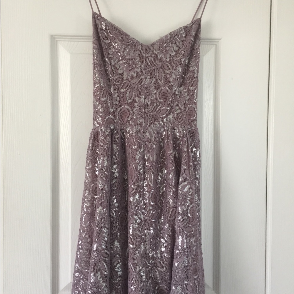 Urban outfitters purple metallic lace romper